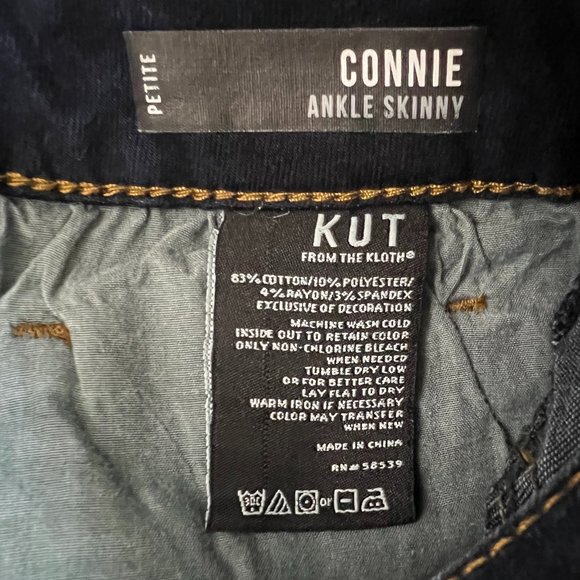 NEW Kut Connie Ankle Skinny Jeans Raw Hem Sz 12P - Picture 5 of 12